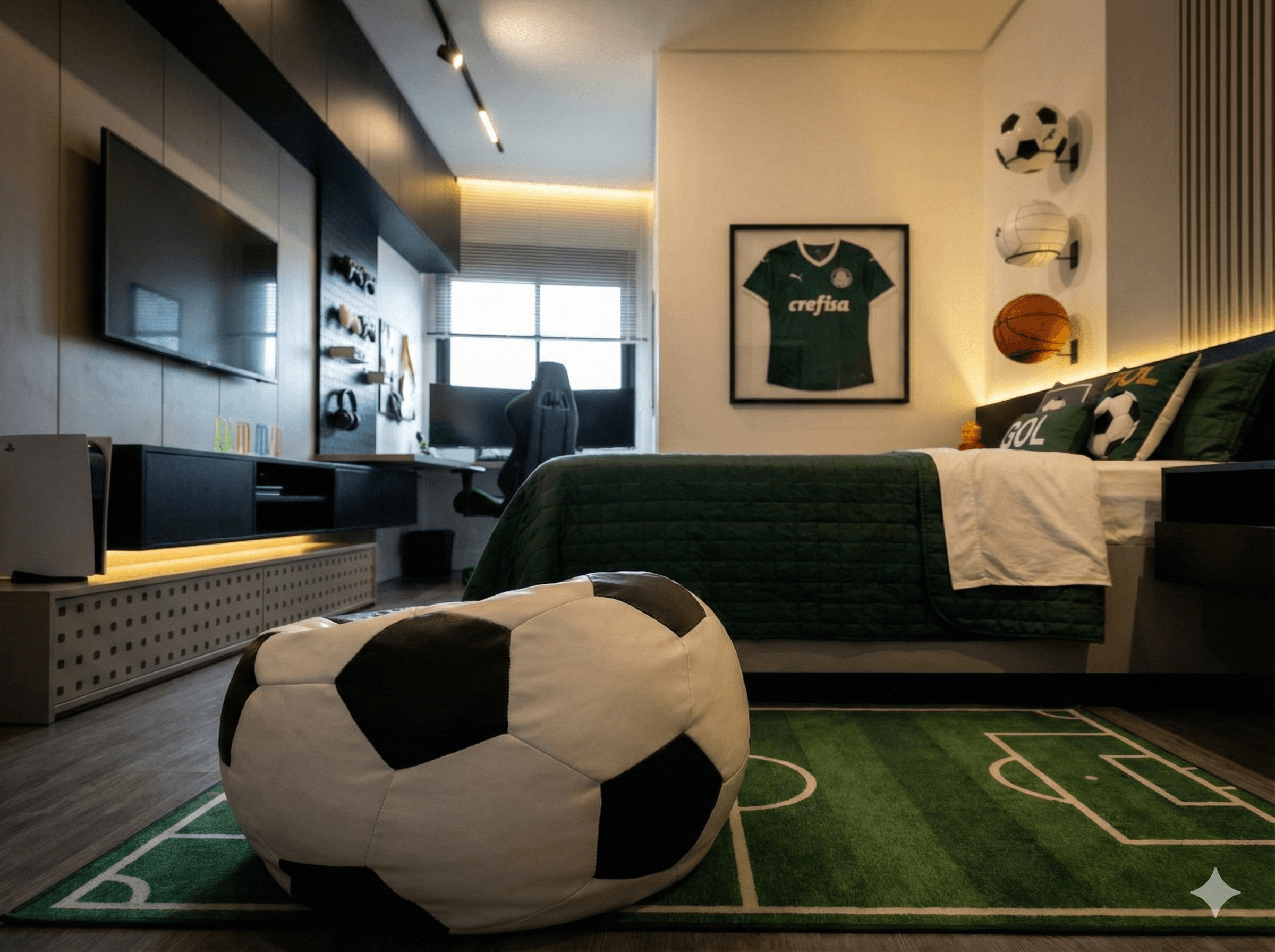 Living de Casa com Lareira e Pé-direito Duplo